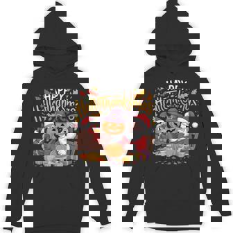 Happy Hallothanksmas Spooky Vibes Pumpkins Santa Hat Turkey Hoodie | Seseable CA