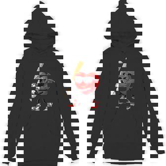 Heart Baseball Swing Love Sports Character Unisex Hoodie | Mazezy