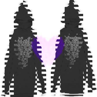 Heart Shaped Lavender Bouquet Botanical Purple Flower Unisex Hoodie | Mazezy