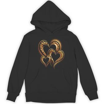 Hearts Print Love Leopard Cheetah Hoodie - Thegiftio UK