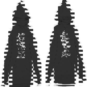 Heavy Metal Garden Gnome Rock Illustration Unisex Hoodie | Mazezy