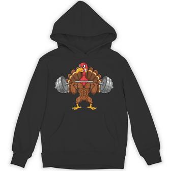 Hilarious Thanksgiving Weightlifting Turkey Gym Workout Tank Top Unisex Hoodie | Mazezy
