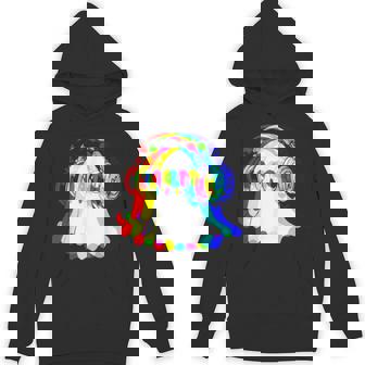 House Music Ghost Dj Rave Color Optical Illusion Halloween Hoodie | Seseable FR