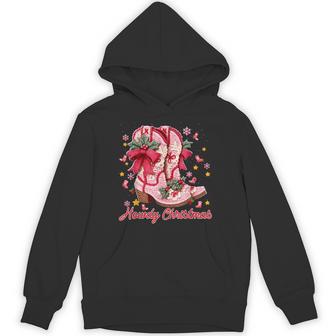 Howdy Christmas Crochet Boots Western Cowboy Xmas Holiday Hoodie - Thegiftio UK