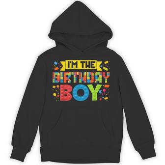 I'm The Birthday Boy Master Builder Building Bricks Blocks Hoodie - Thegiftio