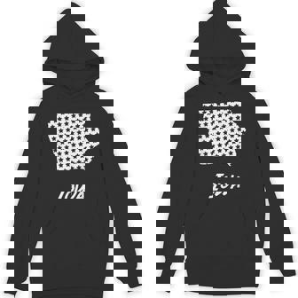 Iowa USA State Outline Stars Vintage Retro Unisex Hoodie | Mazezy