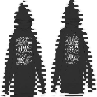 Iowa USA State Symbols Vintage Souvenir Cute Doodle Unisex Hoodie | Mazezy