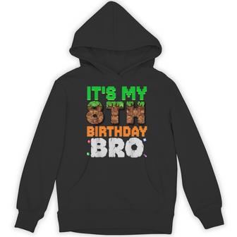 It's My 8Th Birthday Bro Pixel Game 8 Year Old Birthday Boy Hoodie - Thegiftio UK