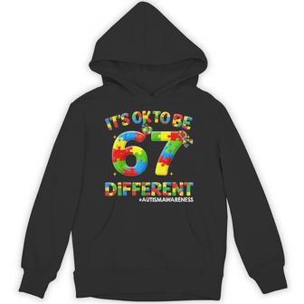 It's Ok To Be Different 67 Six Seven Puzzle Autism Awareness Hoodie | Seseable UK