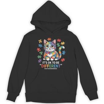 It's Ok To Be Different Cool Autism Awareness Cute Cat Hoodie | Mazezy