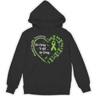 Its Okay To Not Be Okay Green Ribbon Mental Health Awareness Hoodie - Thegiftio UK