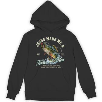 Jesus Made Me A Fisher Of Fishing Fisherman Religious Hoodie | Seseable FR