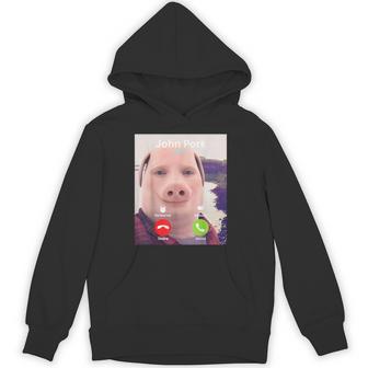 John Pork Calling Decline Accept Incoming Call John Pork Hoodie - Thegiftio UK