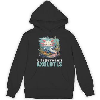 Just A Boy Who Loves Axolotls Lovers Axolotl Hoodie - Thegiftio UK