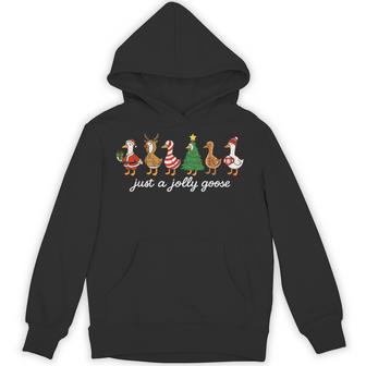 Just A Festive Goose Christmas Silly Holiday Party Hoodie - Thegiftio UK