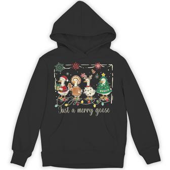 Just A Jolly Goose Silly Goose Santa Christmas Xmas Hoodie - Thegiftio