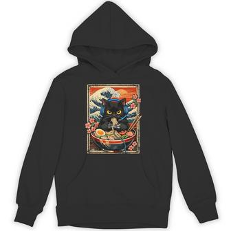 Kawaii Gamer Cat Eating Ramen Hoodie - Monsterry