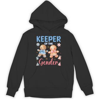 Keeper Of The Gender Reveal Baby Gingerbread Pink Or Blue Hoodie - Seseable