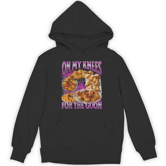 On My Knees Crab Rangoon Meme Bootleg Graphic Hoodie | Seseable UK