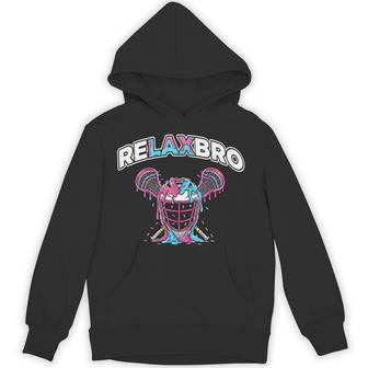Lacrosse Ice Cream Drip Relax Bro Lax Boys Helmet Stick Hoodie | Mazezy