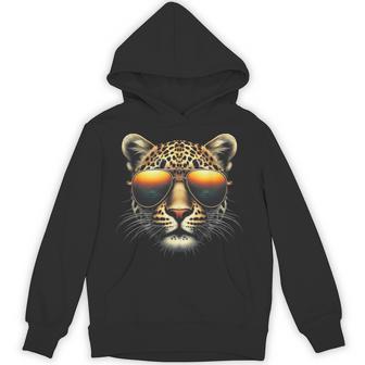 Leopard Face Wearing Sunglasses Animal Leopard Photography Hoodie - Thegiftio UK
