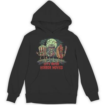 Let's Watch Horror Movies Halloween Characters Snacks Hoodie | Seseable FR