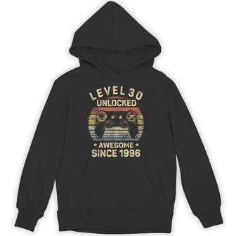 Level 30 Unlocked Awesome Since 1996 30Th Birthday Gaming Hoodie | Mazezy