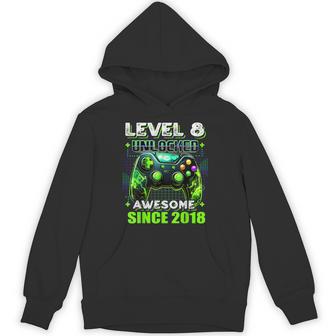 Level 8 Unlocked Birthday Boy Gamer 8Th Video Game 2018 Hoodie - Thegiftio UK