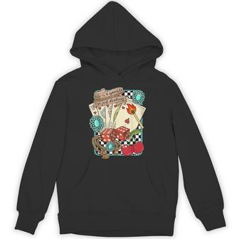 Life Is A Gamble I'm Just Dealing Retro Turquoise Western Hoodie - Thegiftio UK