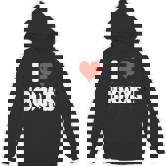 I Love Books Heart Reading Writing Library Novels Club Unisex Hoodie | Mazezy