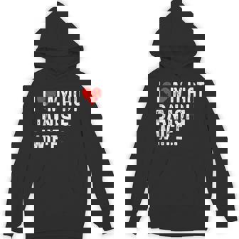 I Love My Hot Danish Wife Distressed Heart Denmark Unisex Hoodie | Mazezy