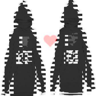 I Love Ice With A Red Heart Hoodie - Monsterry