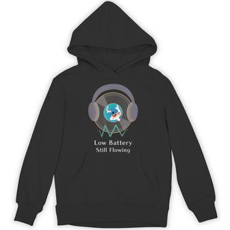 Low Batterytill Flowing 錦鯉 音楽 ヘッドホン 和風 低電力 共感 デザイン パーカー - Kawaiitshirt