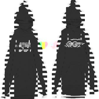 Mali USA Heartbeat Flag American Malian Unisex Hoodie | Mazezy