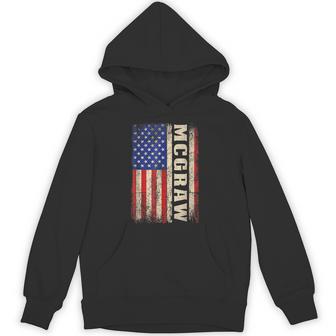 Mcgraw Last Name Mcgraw Name American Flag Hoodie - Monsterry
