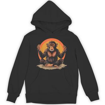 Meditation Monkey Spiritual Yoga Zen Buddha Hindu Buddhist Hoodie - Thegiftio UK