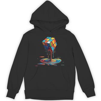 Melting Cube Speed Cubing Vintage Puzzle Youth & Math Lovers Hoodie | Seseable UK