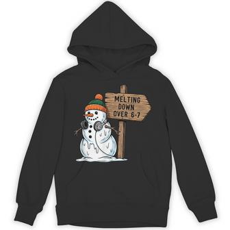 Melting Down Over 6-7 67 Christmas Snowman Six Seven Hoodie - Thegiftio UK