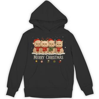 Meowy Catmas Cat Christmas Tree Xmas Persian Cat Owners Hoodie - Thegiftio UK