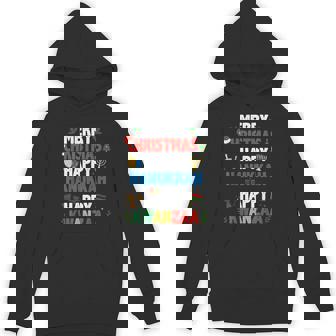 Merry Christmas Happy Hanukkah Happy Kwanzaa Jewish Unisex Hoodie | Mazezy