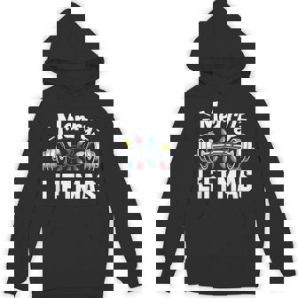 Merry Liftmas Barbell Christmas Lights Gym Hoodie | Seseable CA