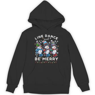 Be Merry Snowman Line Dance Christmas Holiday Dancing Hoodie - Thegiftio UK