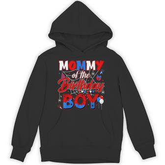 Mommy Of The Birthday Boy Spiders Birthday Theme Family Hoodie | Mazezy