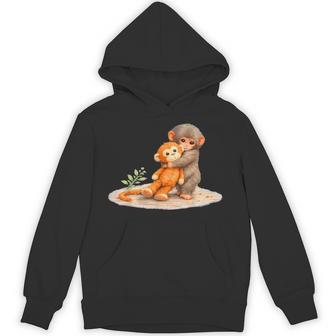 Monkey Punch Baby Monkey Holding Plush Toy Hoodie - Thegiftio UK