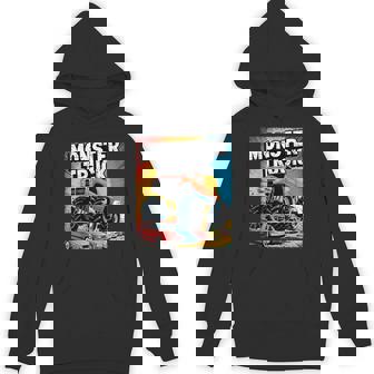 Monster Truck Crushing Cars Apparel For Monster Truck Lovers Hoodie - Monsterry