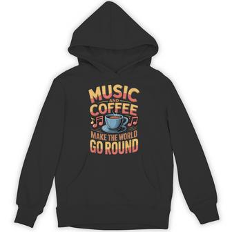 Music And Coffee Caffeine Composer Instrument Musician Unisex Hoodie | Mazezy
