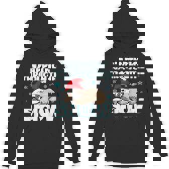 Napping Through The Snow Christmas Sloth Sleeping Unisex Hoodie | Mazezy