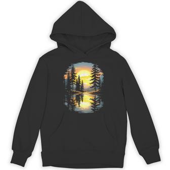 Nature Trees Reflection Sunset Forest Outdoor Wildlife Hoodie - Thegiftio UK