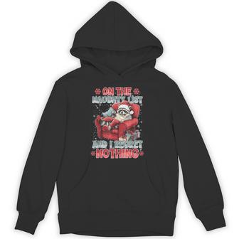 On The Naughty List And I Regret Nothing Raccoon Christmas Hoodie - Thegiftio UK