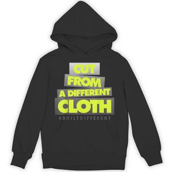 Neon Yellow Black Cool Grey Graphic Match Hoodie - Monsterry